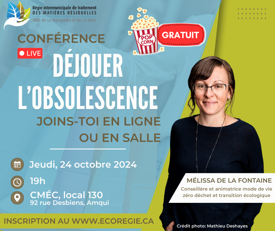 Déjouer l'obsolescence - Mélissa de la Fontaine en conférence à Amqui